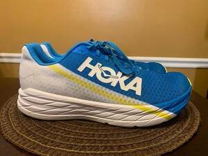 HOKA Rocket X White Diva Blue Running Shoes Women’s Size 11 EUC